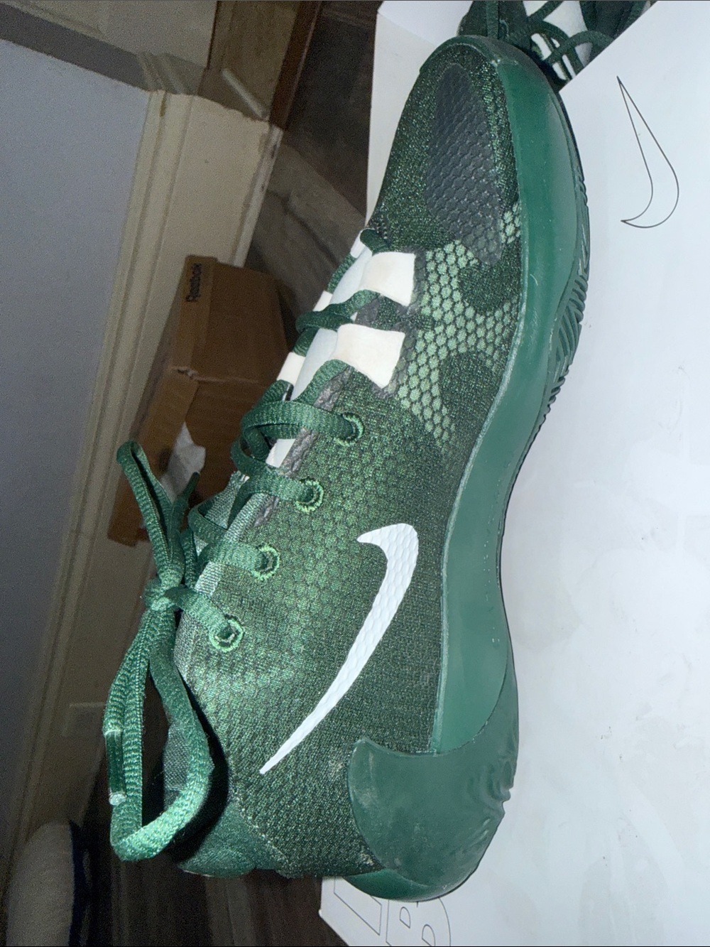 Nike Dark Green Low-Top Sneakers with White Swoosh